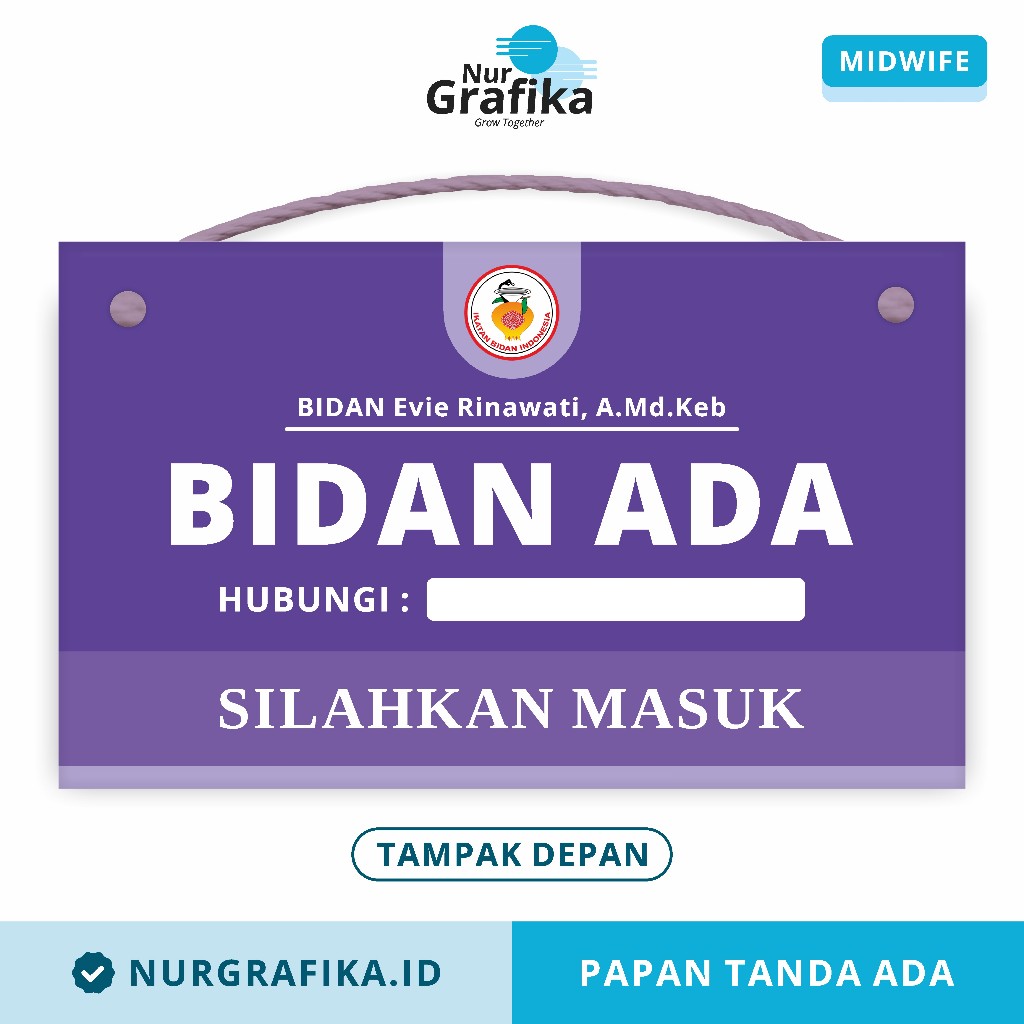 ( Bonus Cantelan ) Papan Tanda Ada / Keluar - Bidan