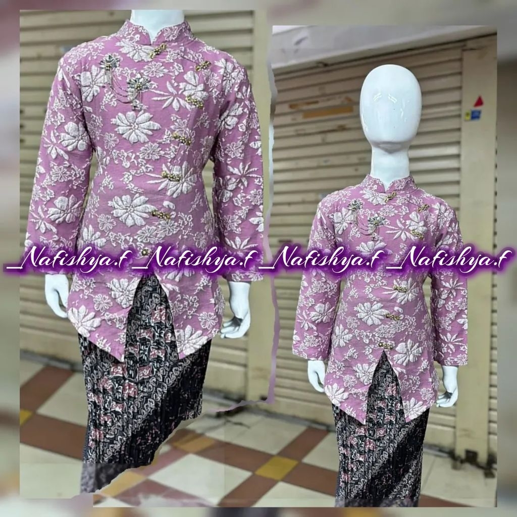 SETELAN / ATASAN SAJA KEBAYA ANAK MODEL JANGGAN FUKURO DENGAN PAYET MODERN REALPICT >KEBAYA MODERN /