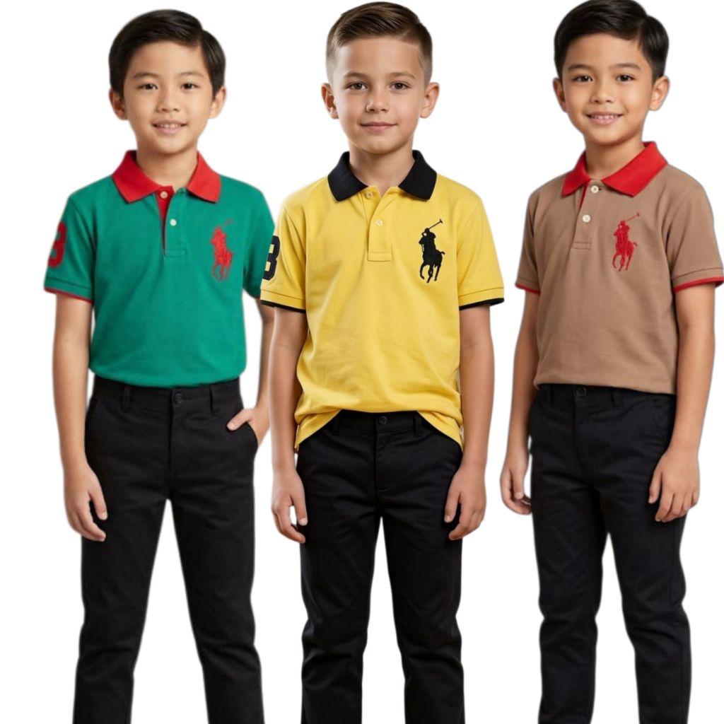 Kaos kerah anak laki laki 4-14 tahun