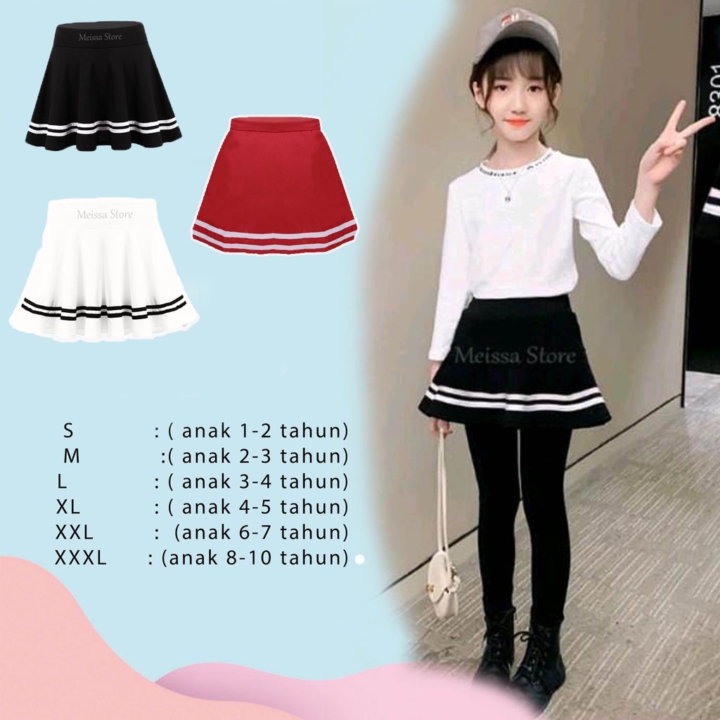 Rok Anak Korea List Rok Payung Rok Mini Anak Lucu Terbaru Bahan Spandek Rayon