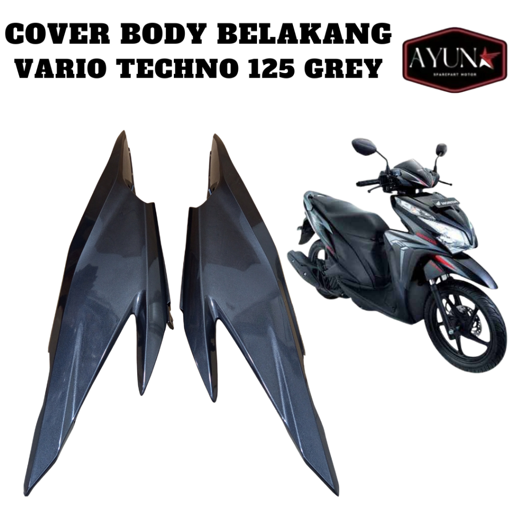 Cover Body Belakang Honda Vario Techno 125 Bodi Samping Vario Techno 125 KZR GRAY Tenshi