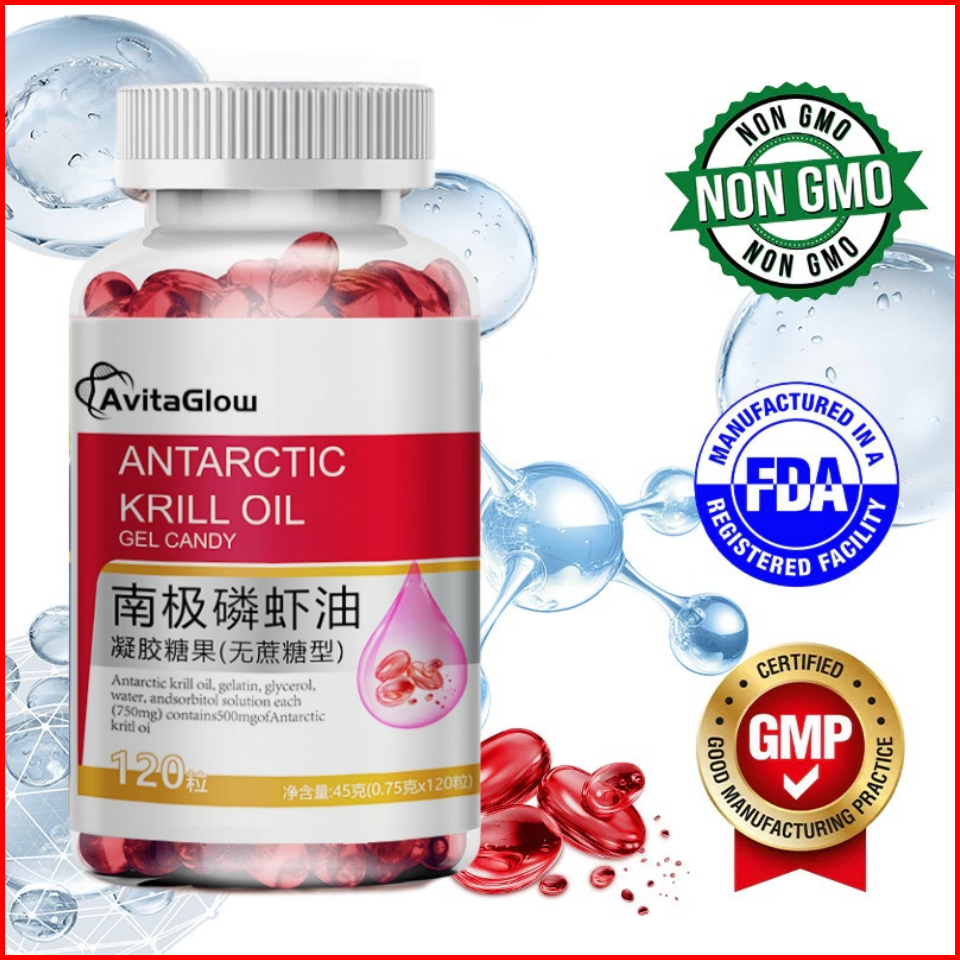 ORIGINAL AvitaGlow Minyak Krill Antartika 120 Kapsul Astaxanthin Kapsul Astaxanthin untuk