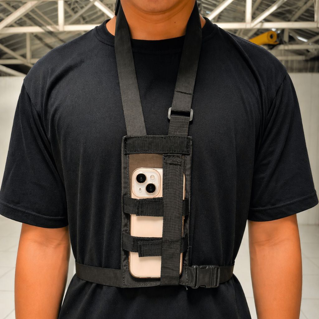 Strap Holder Chest Motovloger/Tali Strap Dada Handphone/Holder Hp motor dada/Tempat Hp Dada Praktis/