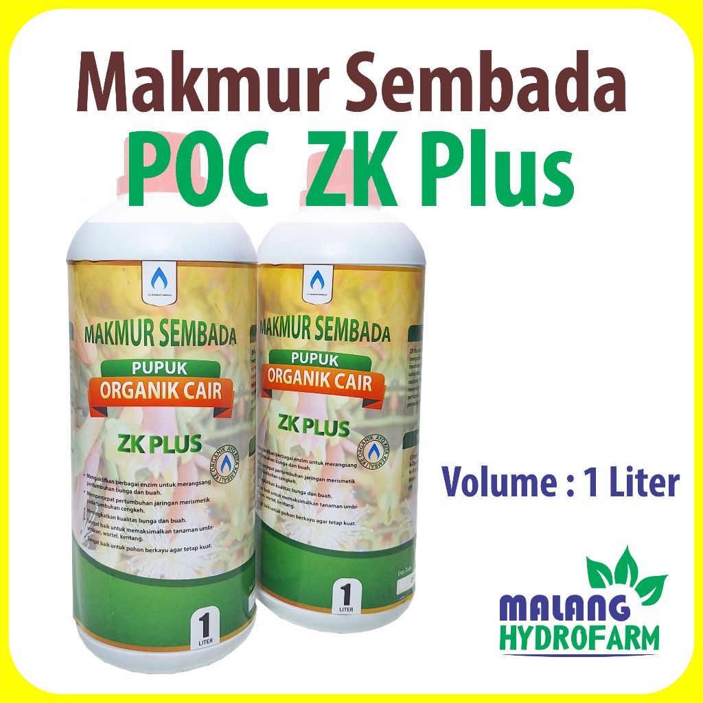 Pupuk Organik Cair ZK Plus 1 L POC organic alami makmur sembada hydroponik hidroponik buah pemanis