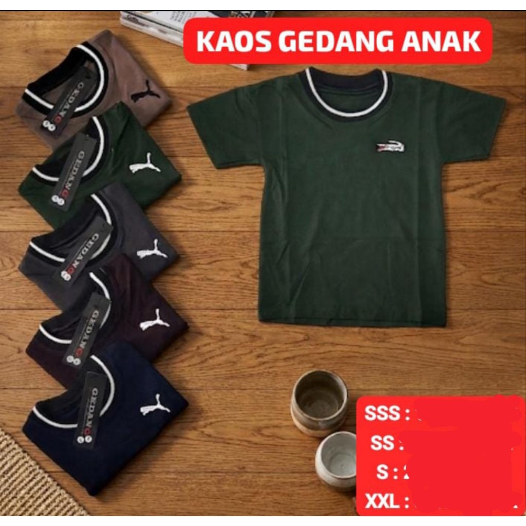 kaos Atasan / Kaos anak cowok / cewek 1-10 tahun warna polos simpel adem lembut nyerap keringat mura