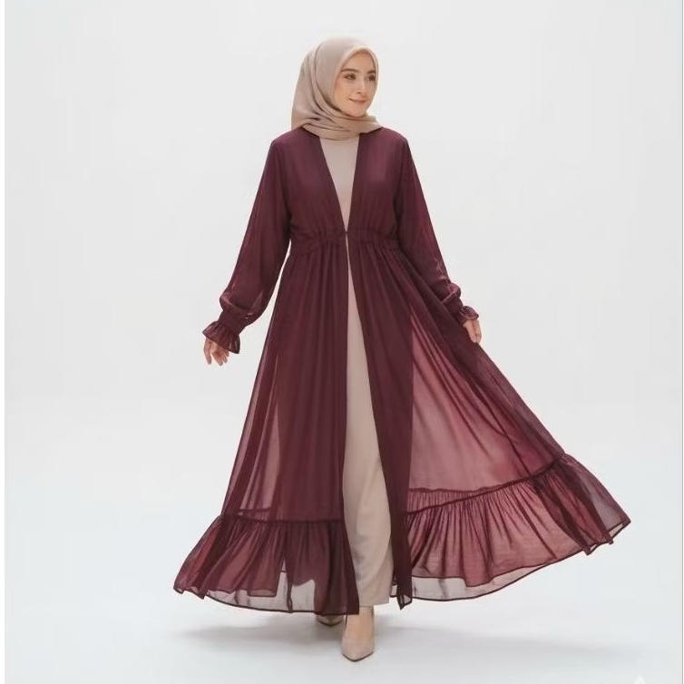 Naykamila outer polos lengan panjang outer ceruty babydoll premium cardigan polos panjang model susu