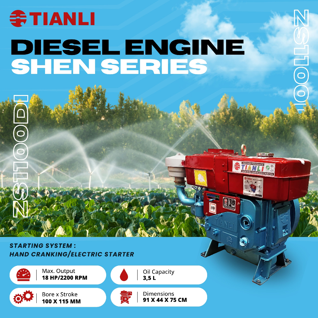 Mesin Diesel/Engine Diesel ZS 1100 18hp Tianli