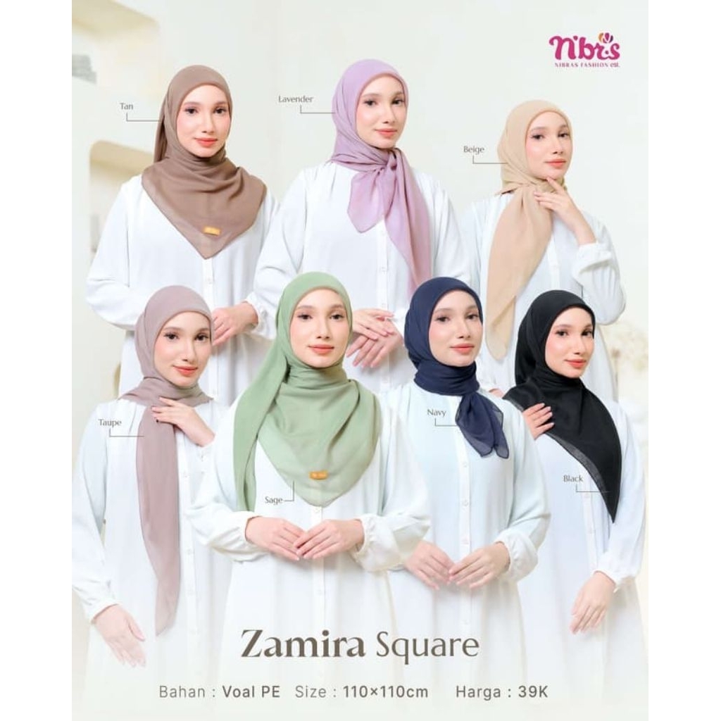 Nibras Hijab Polos kain voal Lembut Nyaman