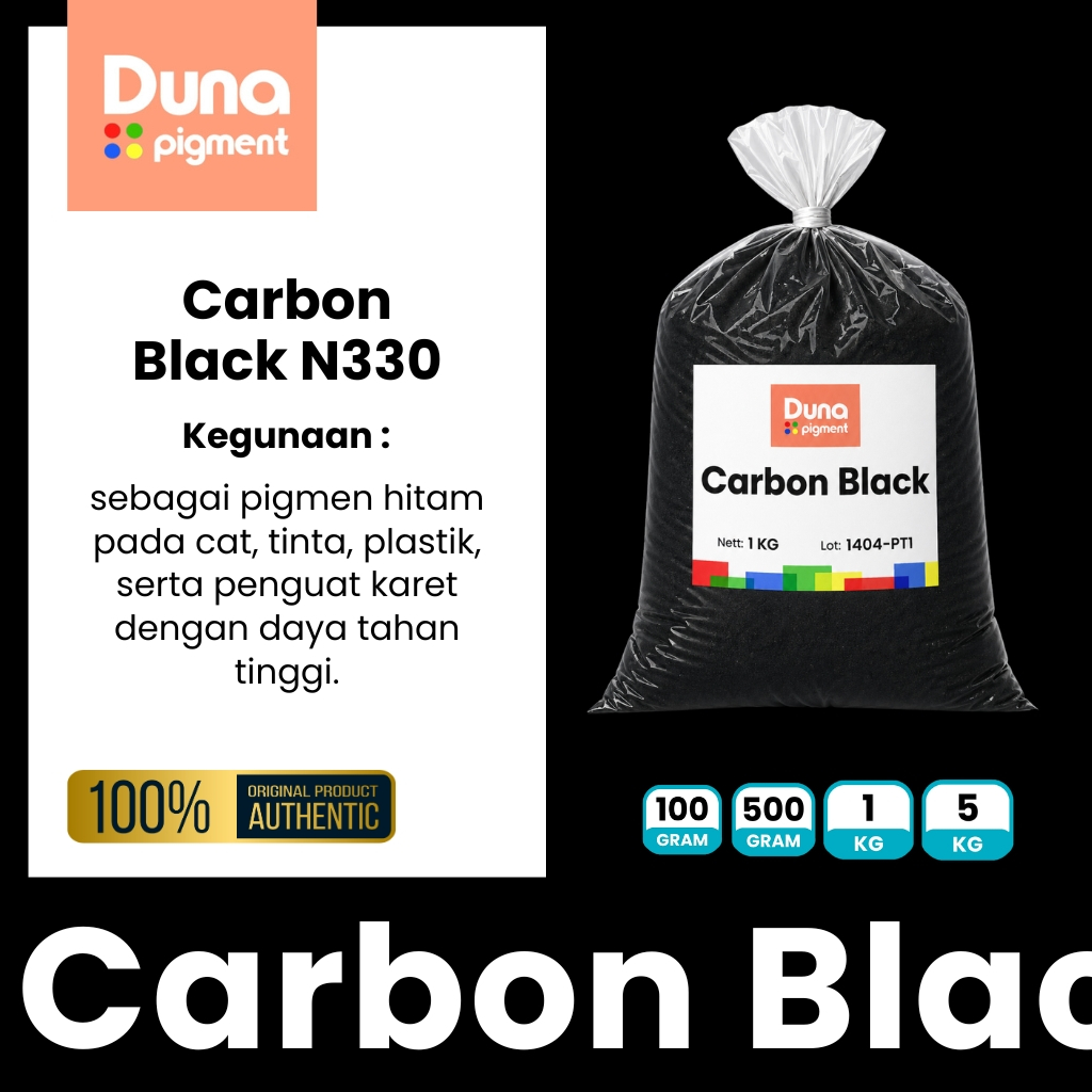 Carbon Black N330 Pigment Hitam – Untuk Cat, Tinta & Plastik | Industrial Grade | Bukan Karbon Aktif