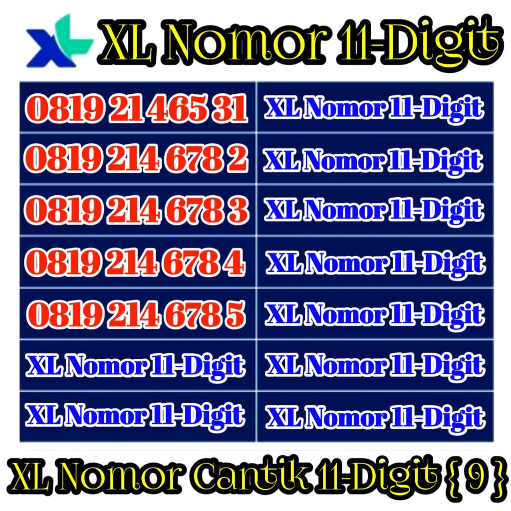promo perdana XL nomor cantik 11digit(Cek Deskripsi)