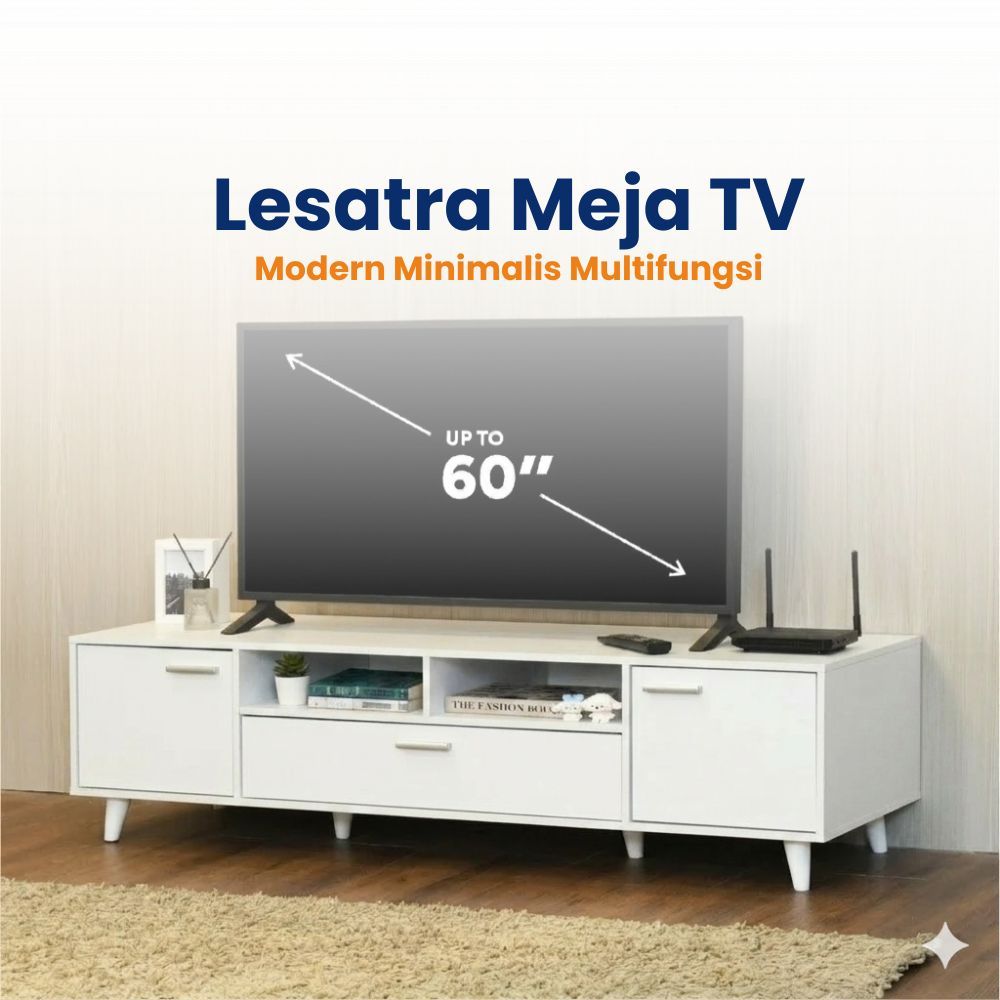 LESATRA Meja TV 120CM / 150CM / 200 CM Meja TV Murah Meja TV Kayu Rak TV Lemari TV Kabinet TV Modern