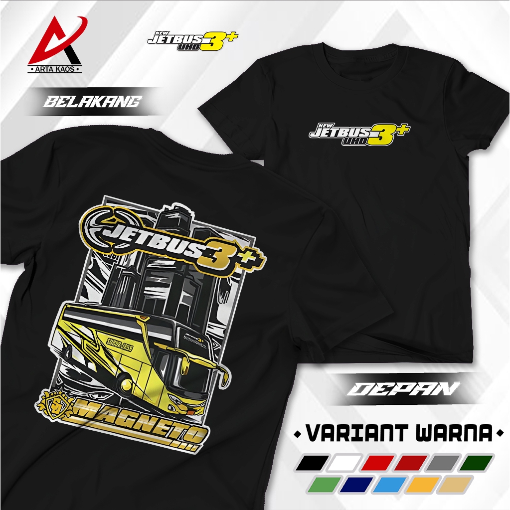 ARTAKAOS - BAJU KAOS NEW JETBUS3+ | JETBUS3+ UHD | MEGANETO | BAJU UNISEX | KAOS SUPIR BUS | LENGAN 