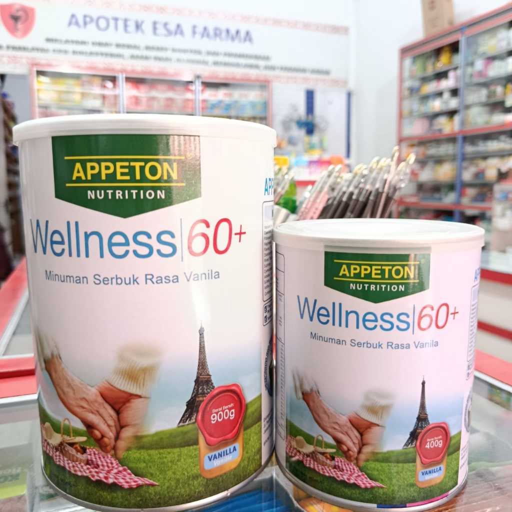Susu Lansia Orangtua Appeton 60+ 400 Gram 900gr Rasa Vanila Wellness Diabetic