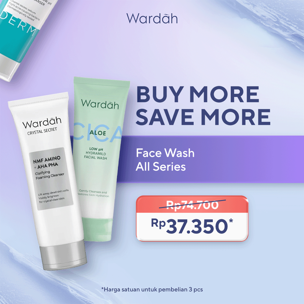 WARDAH Facial Wash All Series - Acnederm, C-Defense, Lightening, Perfect Bright, Nature Daily, Cryst