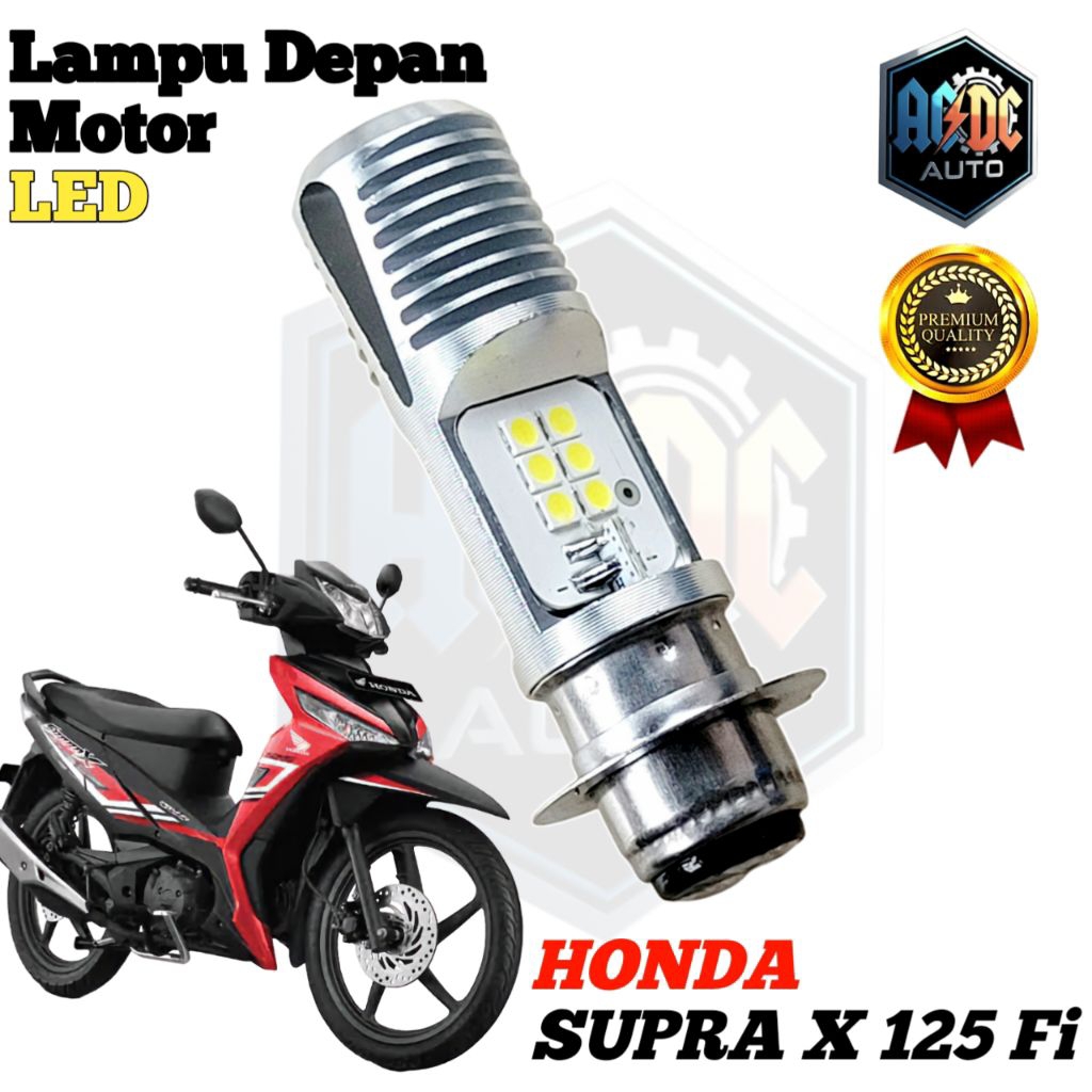 Lampu Depan Motor Honda Supra X 125 Fi LED Putih H6 Ac/Dc 12Volt M2b Pro Pengganti Dop/Bohlam Standa