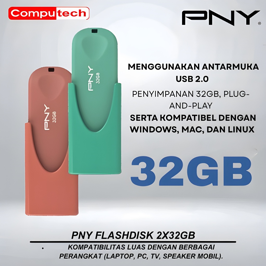 PNY Flashdisk 2x32GB Original High Speed