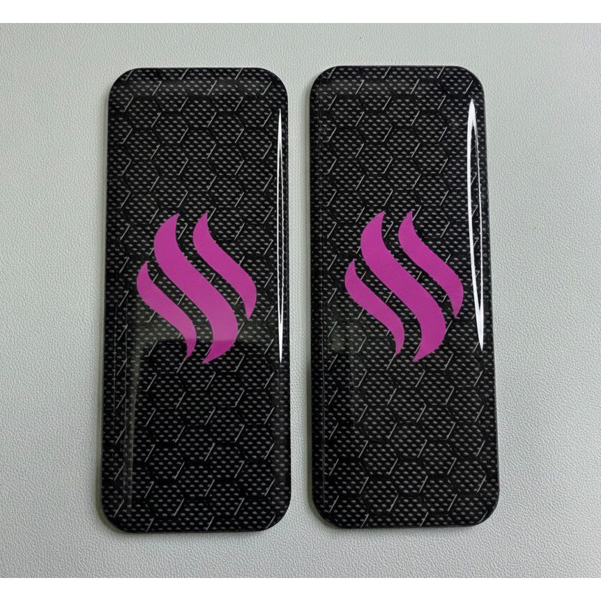(Po) Acylic Backdoor For T88  / T99 Crbn Pattern Black Logo Pink Uv Print