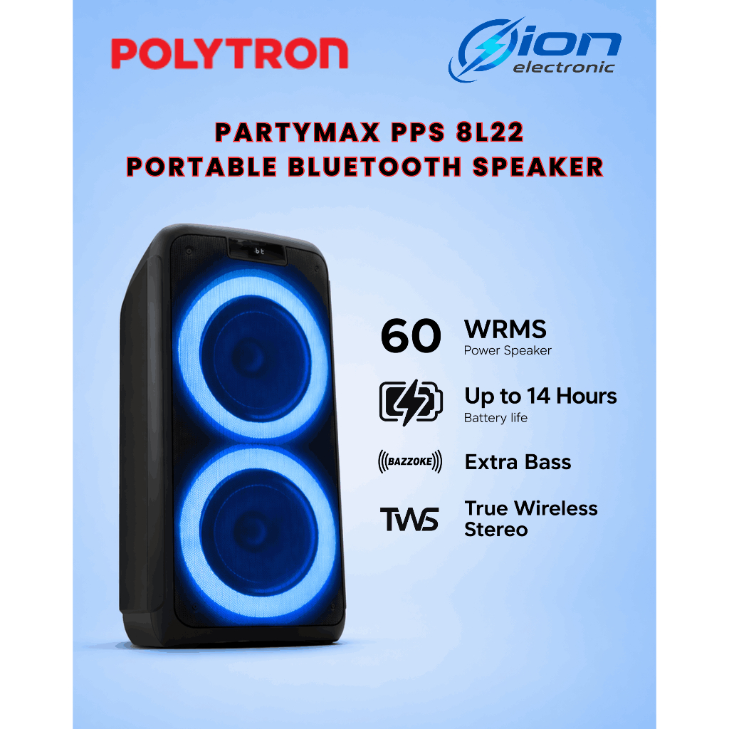 SPEAKER PARTY POLYTRON PORTABLE KARAOKE PPS 8L22