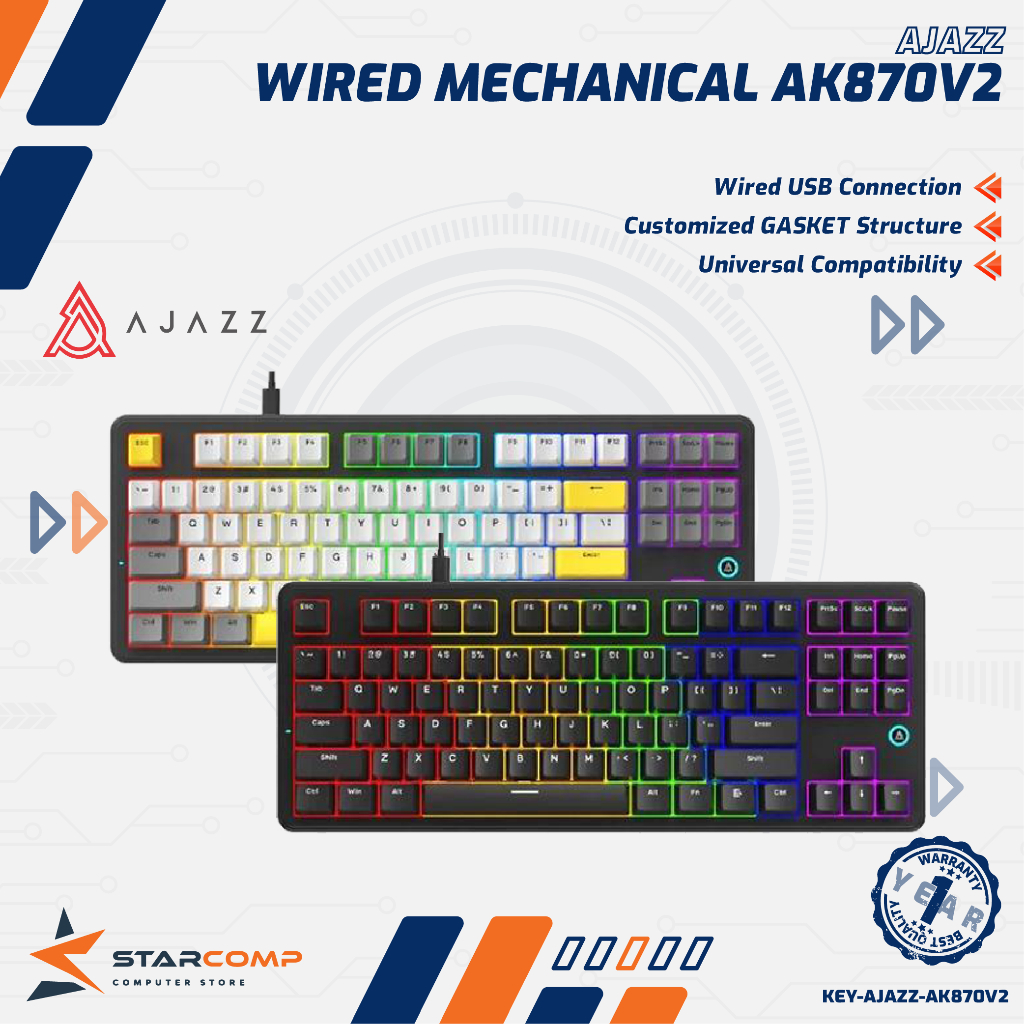 AJAZZ AK870 V2 / AJAZZ AK870V2 Keyboard Gaming Mechanical Keyboard Wired