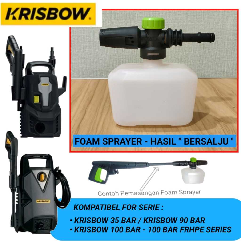 Tabung Foam Sprayer Krisbow Snow Wash Busa Salju Jet Cleaner KRISBOW 35/90/100 Bar SERIES