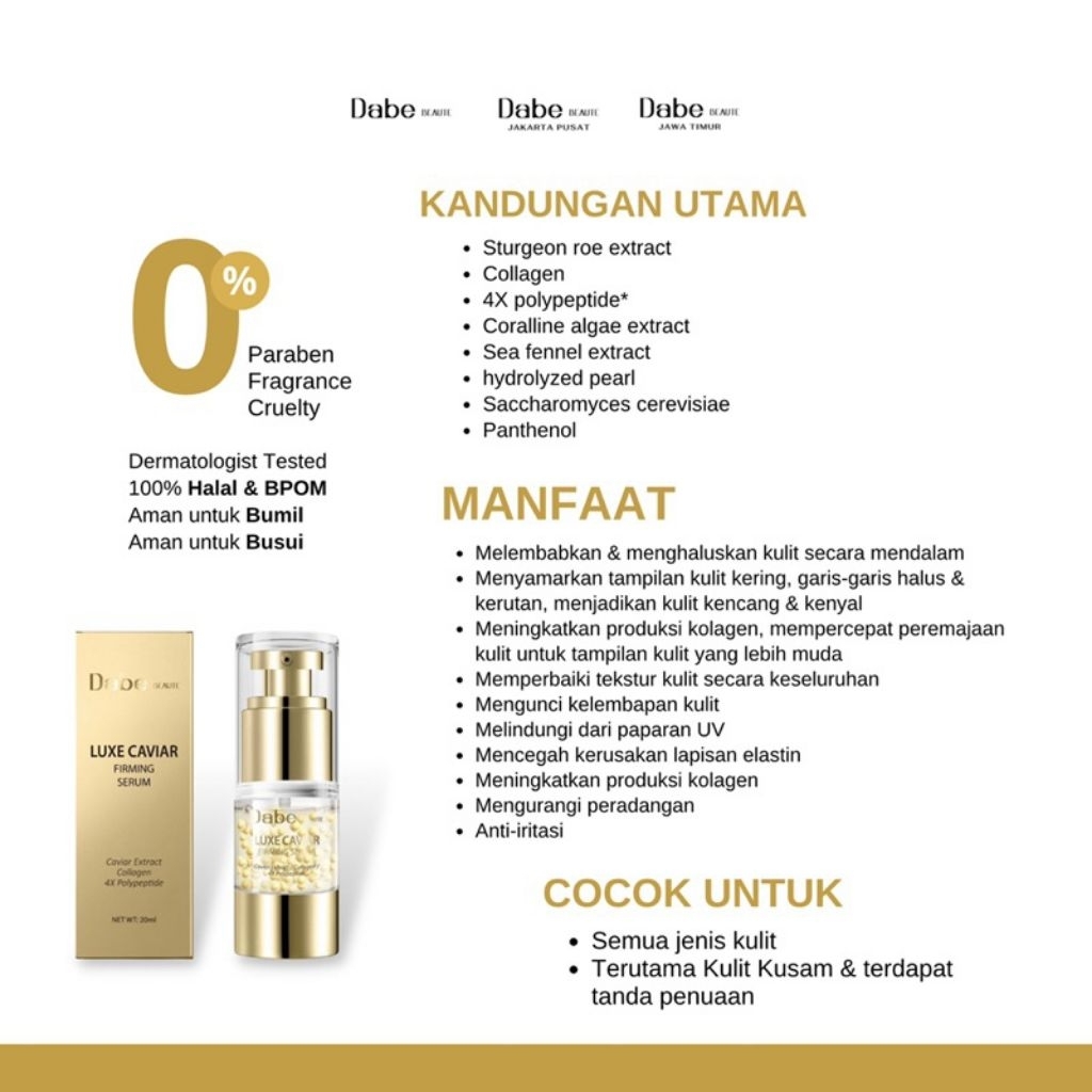 DABE BEAUTE LUXE CAVIAR FIRMING SERUM