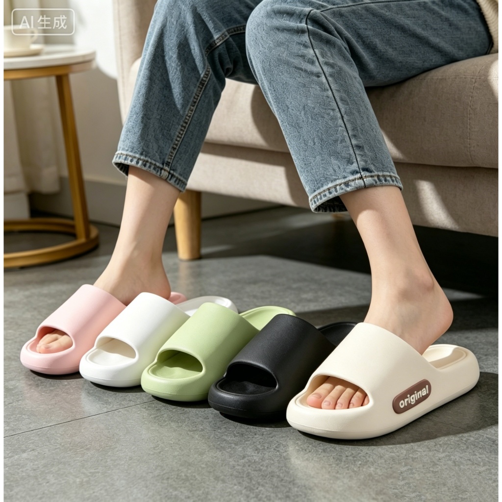 Sandal Satu Jari Tebal Bantal Anti Licin Sandal Rumah Pasangan