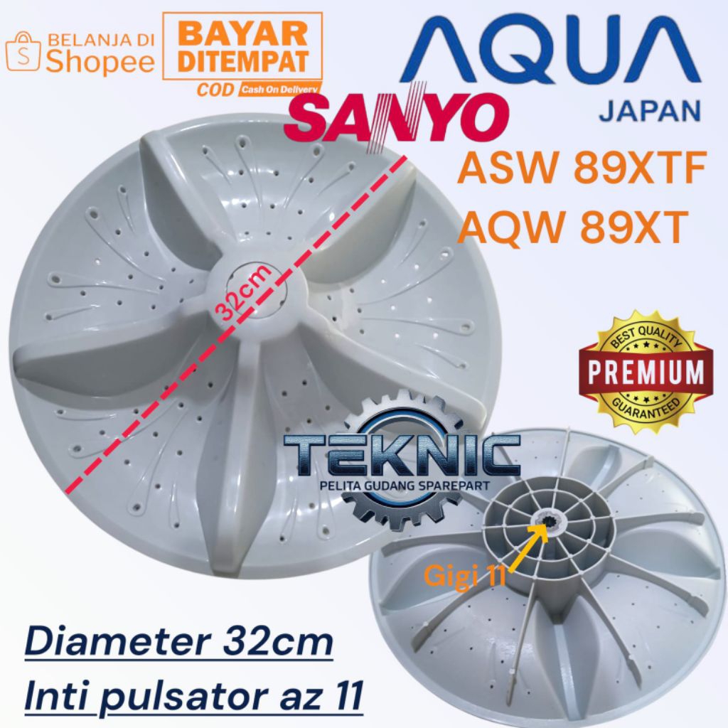 PULSATOR BALING BALING PUTARAN MESIN CUCI SANYO AQUA 1 TABUNG TOP LOADING AQW89XTF ASW89XTF GIGI 11 