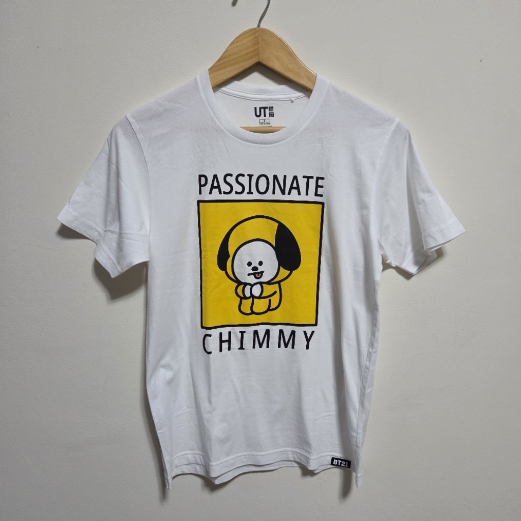 BT21 Uniqlo - Passionate Chimmy (BTS Jimin) White Cotton Shirt (Preloved)