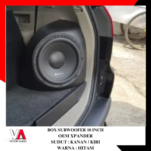 Box Sudut Subwoofer 10 Inch Mitsubishi Xpander Bahan MDF 18mm Warna Hitam High Quality