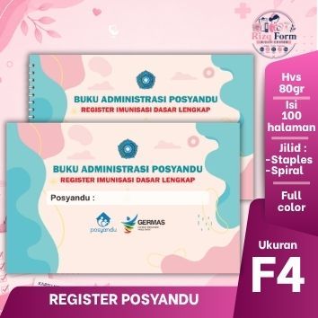 BUKU ADMINISTRASI POSYANDU, BUKU IMUNISASI, BUKU PKK ( REGISTER IMUNISASI DASAR LENGKAP )