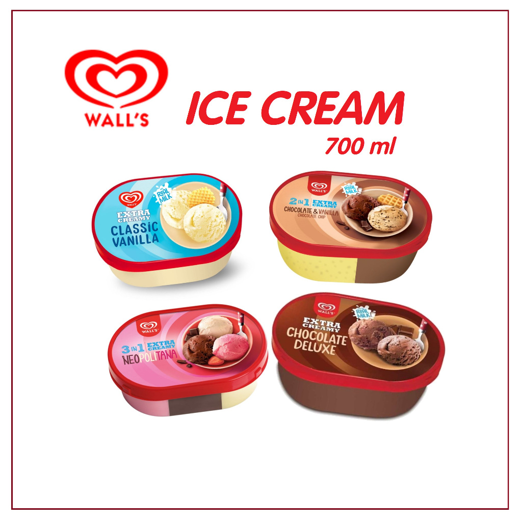 ES KRIM WALLS 2 IN 1 CHOCOLATE AND VANILA CHOCOLATE CHIP 700ML / WALLS ICE CREAM 2 IN 1 VANCHOCCHIP 