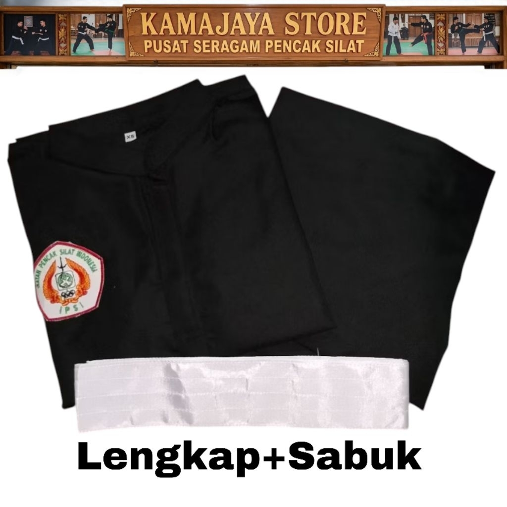 Baju Seragam Ipsi Pencak silat/Baju Ipsi Hitam Standart Pemula