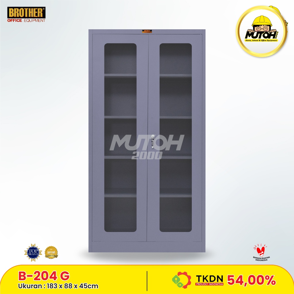 BROTHER B-204 G | LEMARI ARSIP BESI 2 PINTU BROTHER B-204 G B204G BER-SERTIFIKAT TKDN