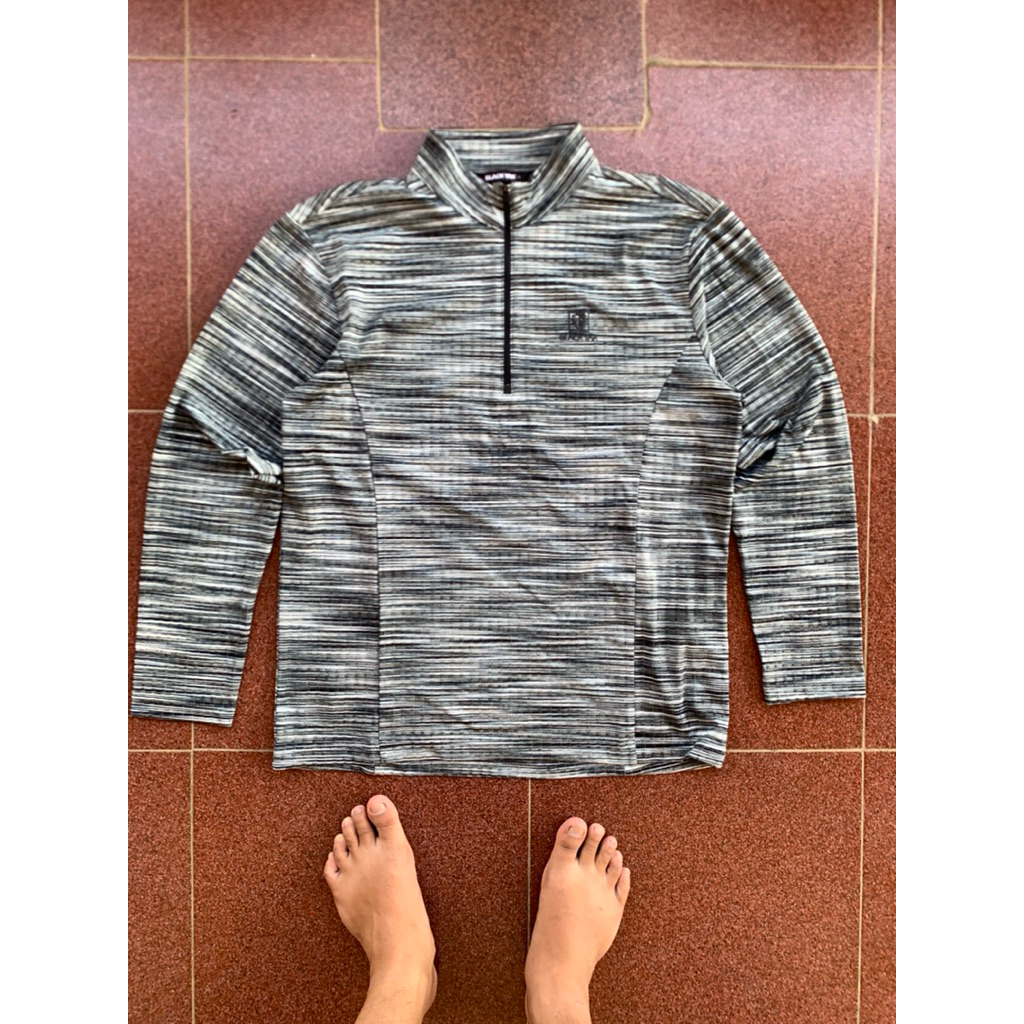 [preloved] jaket outdoor baselayer midlayer tangan panjang pria wanita unisex blackyak second - beka