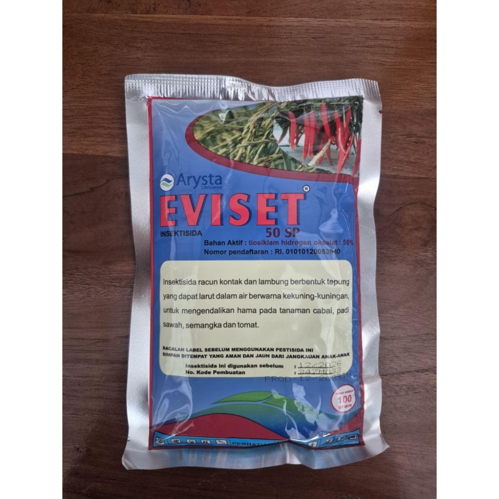 Insektisida EVISET 50SP 100 gram - Racun Kontak Lambung Atasi Hama Ulat & Penggerek Batang