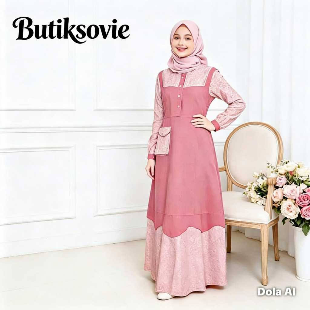 Baju Gamis Lydia Dress Kids Gamis Anak Terbaru Bahan Crinkle Airflow Size M L Usia 8 Sampai 15 Tahun