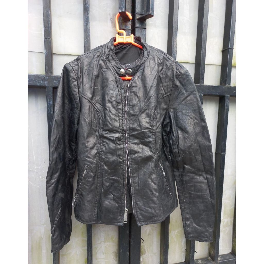 BROOKS USA zipper talon caferacer leather jacket not yellow corn simpson schott perfecto avirex rbc 