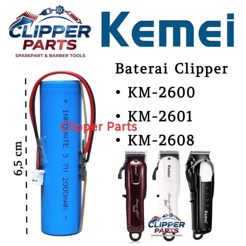 Baterai Kemei KM-2600 Baterai Mesin Cukur Kemei KM2600