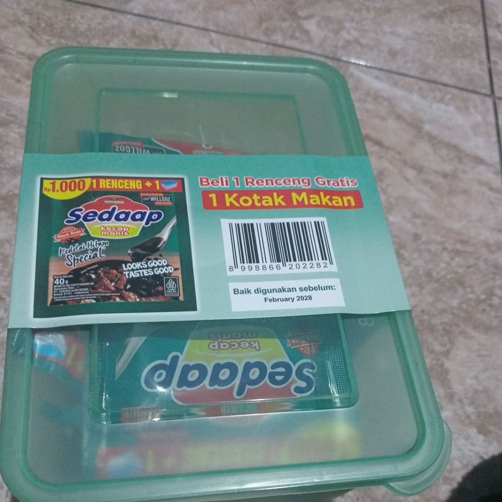 KECAP SEDAP 1 RENTENG FREE KOTAK MAKAN