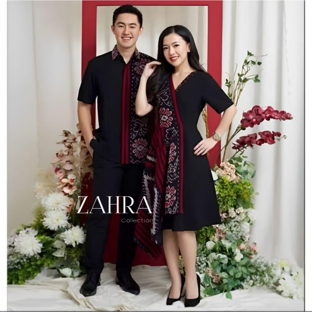 BAJU SET COUPLE TENUN NATAL - SET COUPLE PASANGAN - SARIMBIT KELUARGA