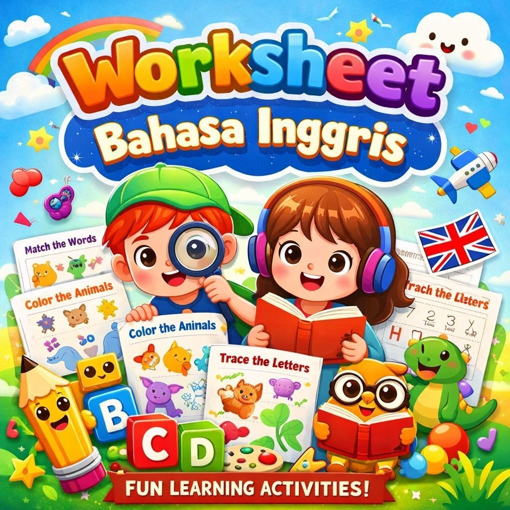 [PAKET LENGKAP] 999+ Worksheet Bahasa Inggris Anak PDF Printable | Lembar Kerja Bahasa Inggris Anak 