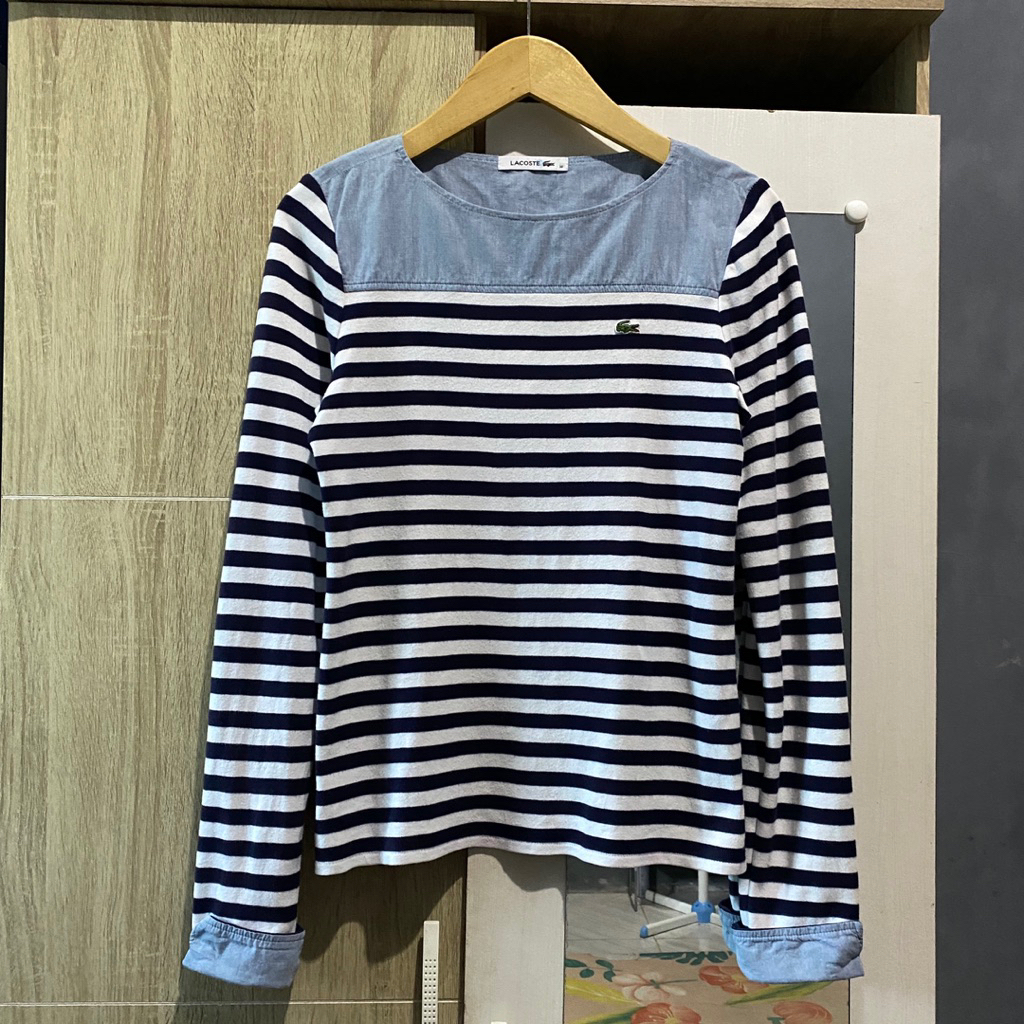 Kaos Panjang by Lacoste Stripe Women Longsleeve
