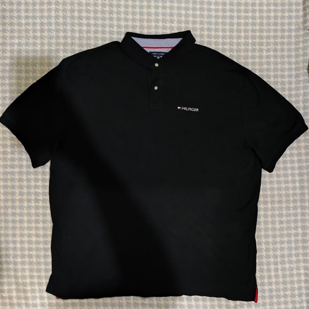 kaos polo pria tommy hilfiger hitam big size 3XL likenew