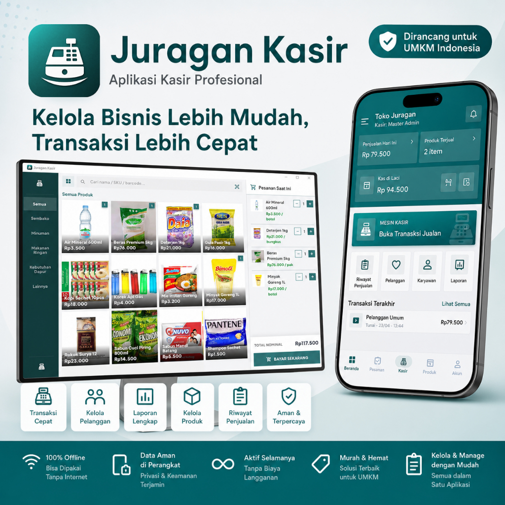Aplikasi Kasir Offline Android & PC POS untuk UMKM - Juragan Kasir