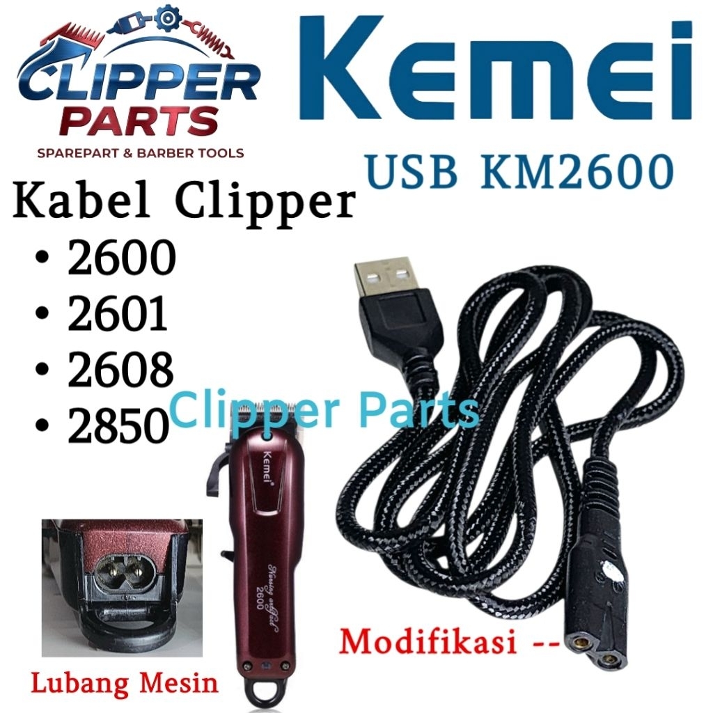 Kabel Kemei 2600 PG2600 Kabel Charger Mesin Cukur Kemei