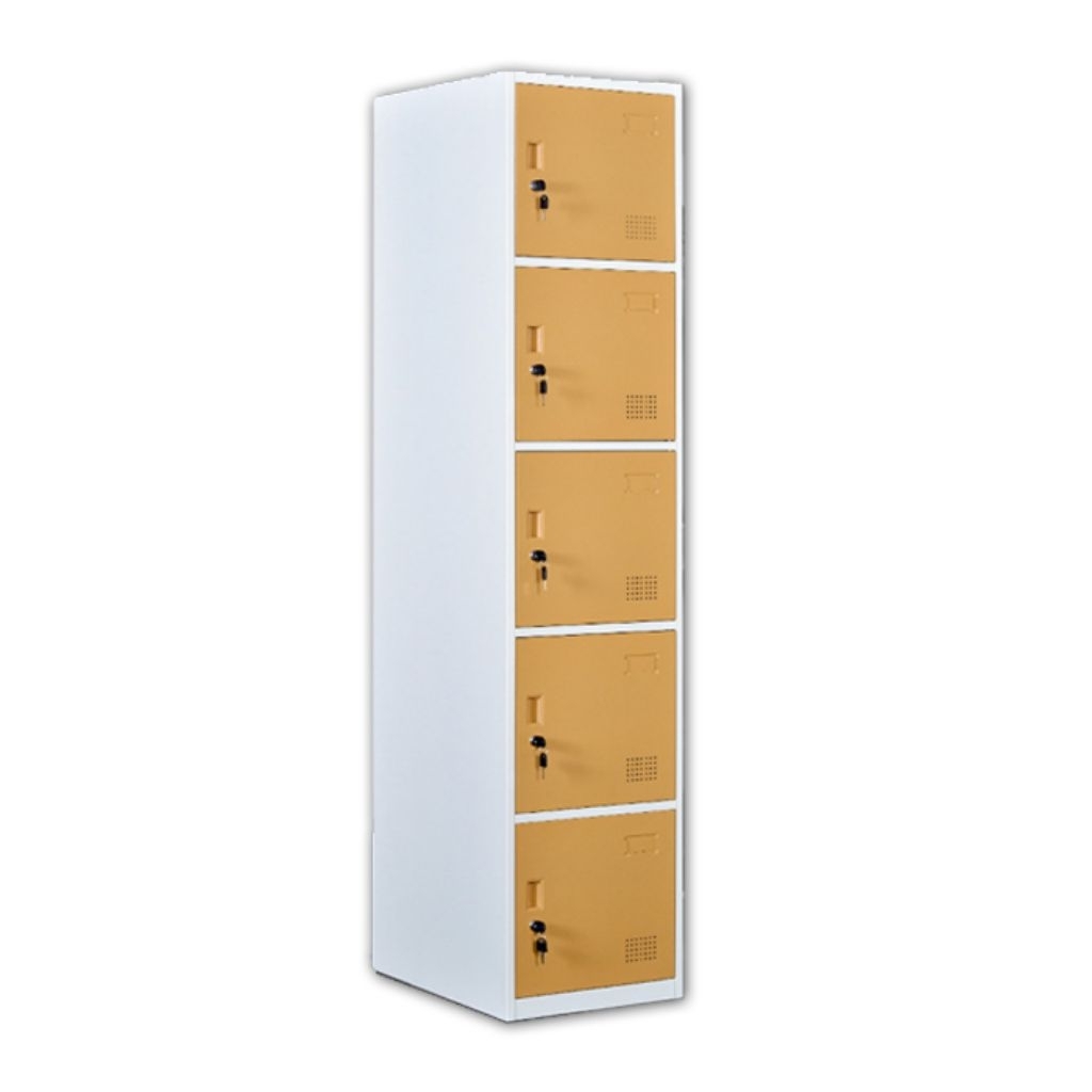 Loker Locker 5 Doors Single Column Gold Yellow Krisbow 10213890