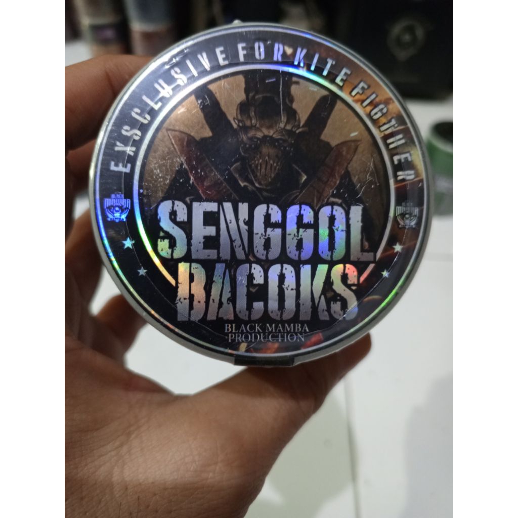 (1 pcs)Gelasan BLACK MAMBA "SENGGOL BACOKS", MATOT, bahan putih import, size 023, klos 6000 yard