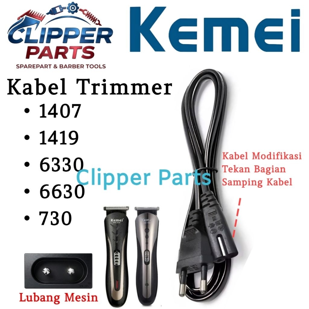 Kabel Kemei 1407 6630 1419 Kabel Charger Mesin Cukur Trimmer Kemei #Kabel CP