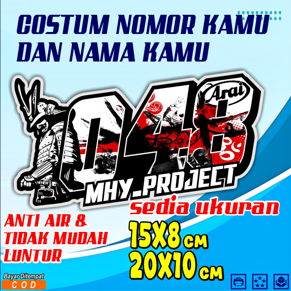 custom nomor racing / cutting stiker nomor start