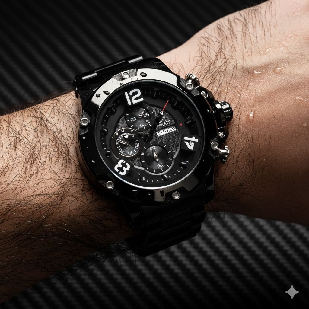 |||Mirete|||JAM TANGAN MIRETE SPORT PRIA.JAM 100%ORIGINAL WATERESIST STAINLESS TANGGAL/HARI AKTIF ME
